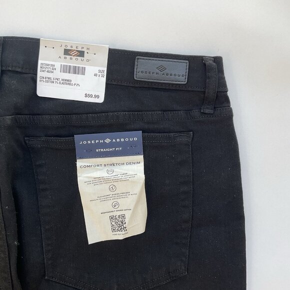 $60 Joseph Abboud Men’s Jeans Straight Fit Black Comfort Stretch Denim Sz 40X32 - Picture 11 of 11